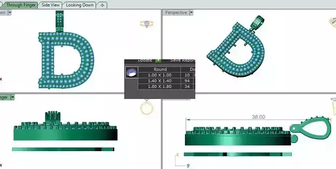 ALPHABATE PENDANT - D