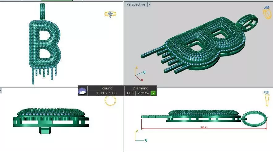 ALPHABATE PENDANT - B 3D print model
