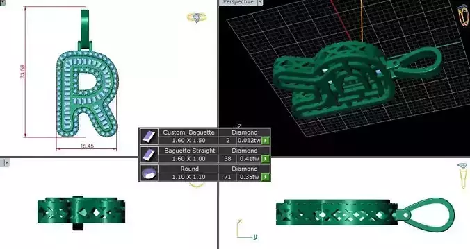 ALPHABATE PENDANT - R