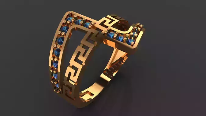 Hellenic Key Ring 4gm-17MM 3D print model