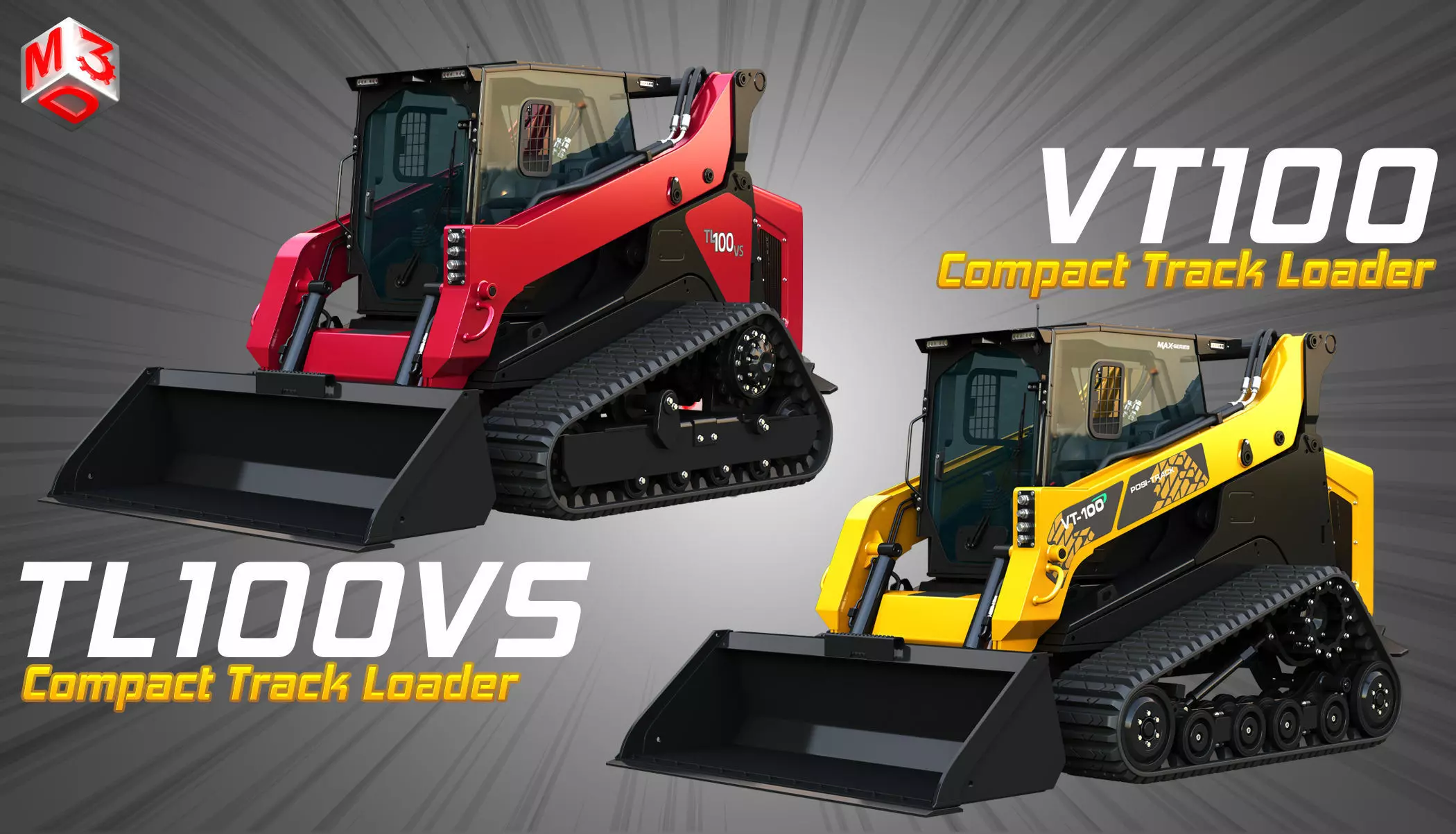TL100VS - VT100 Compact Track Loaders 2 in 1 3D Model Collection_0
