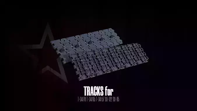 Soviet Tank Tracks - T-34-76 T-34-85 SU-85 Low-poly 3D model