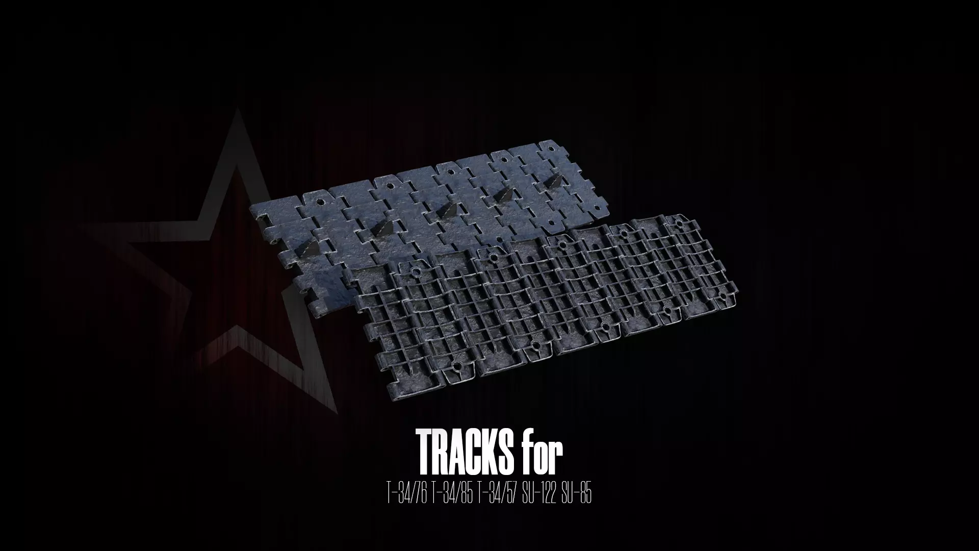 Soviet Tank Tracks - T-34-76 T-34-85 SU-85 Low-poly 3D model_0