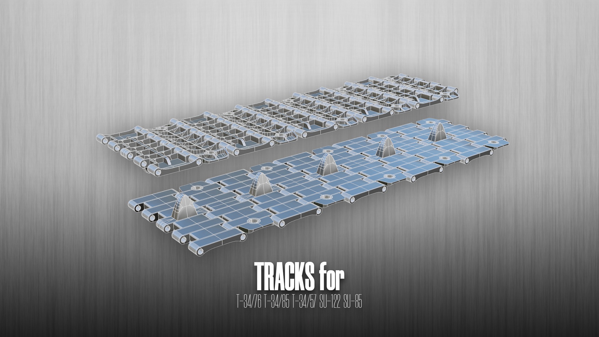 Soviet Tank Tracks - T-34-76 T-34-85 SU-85 Low-poly 3D model_3