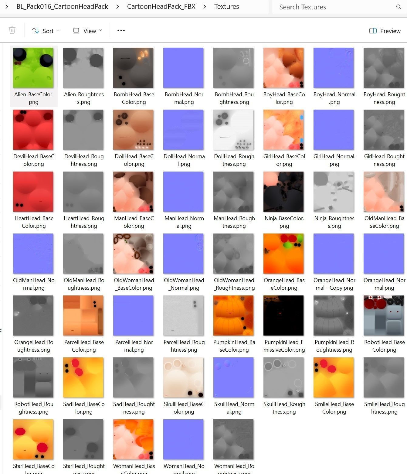 Pack016 Cartoon Head Pack 3D model_41