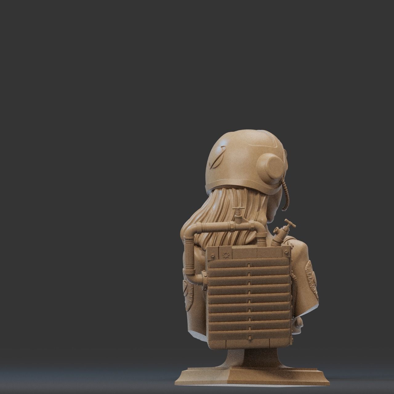 RETRO PINUP ASTRONAUT Bust 3D PRINT 3D print model_1