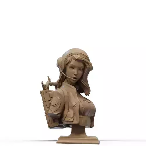 RETRO PINUP ASTRONAUT Bust 3D PRINT 3D print model