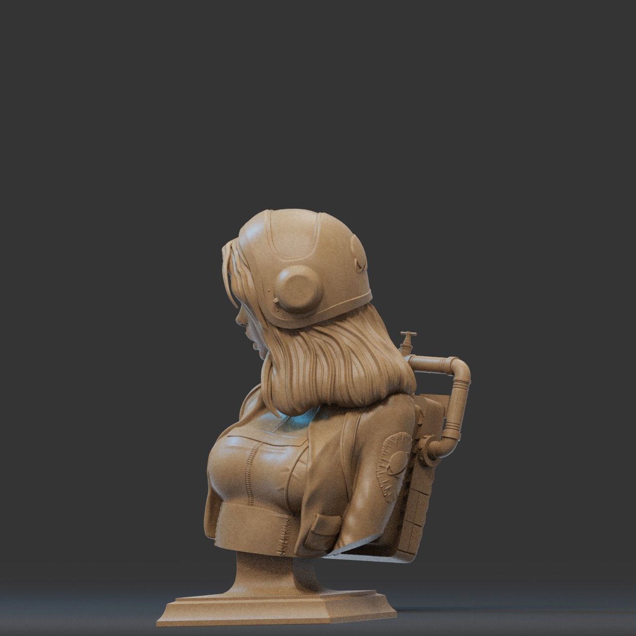 RETRO PINUP ASTRONAUT Bust 3D PRINT 3D print model_4