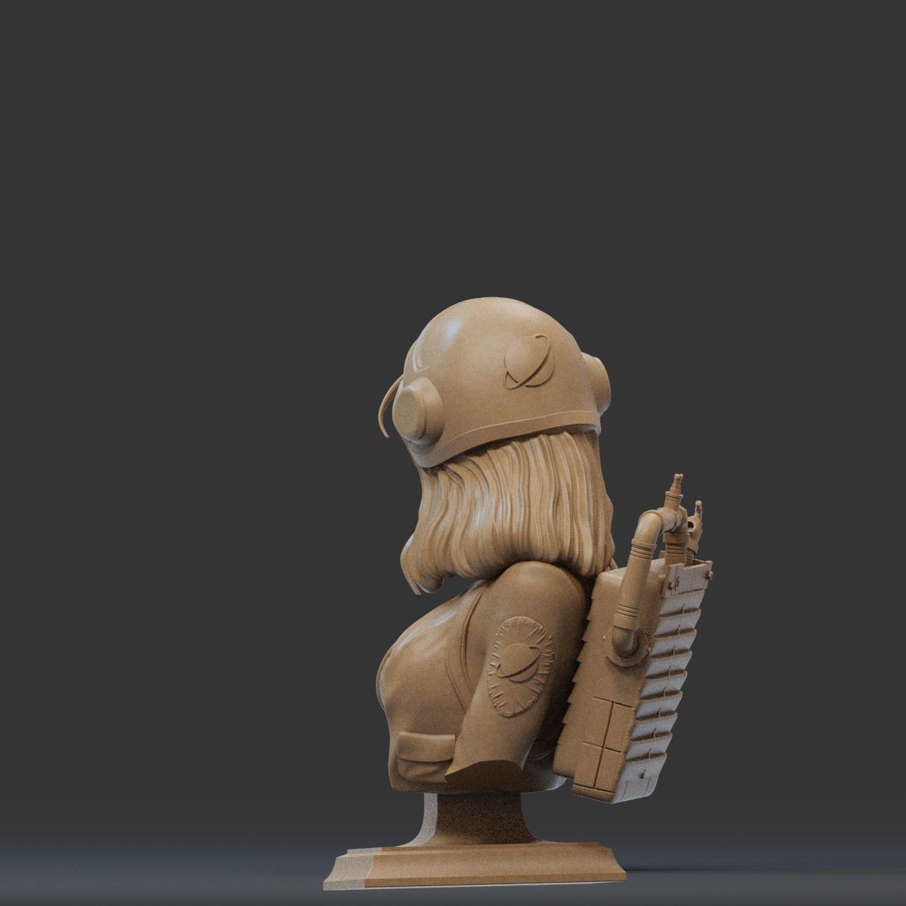 RETRO PINUP ASTRONAUT Bust 3D PRINT 3D print model_5