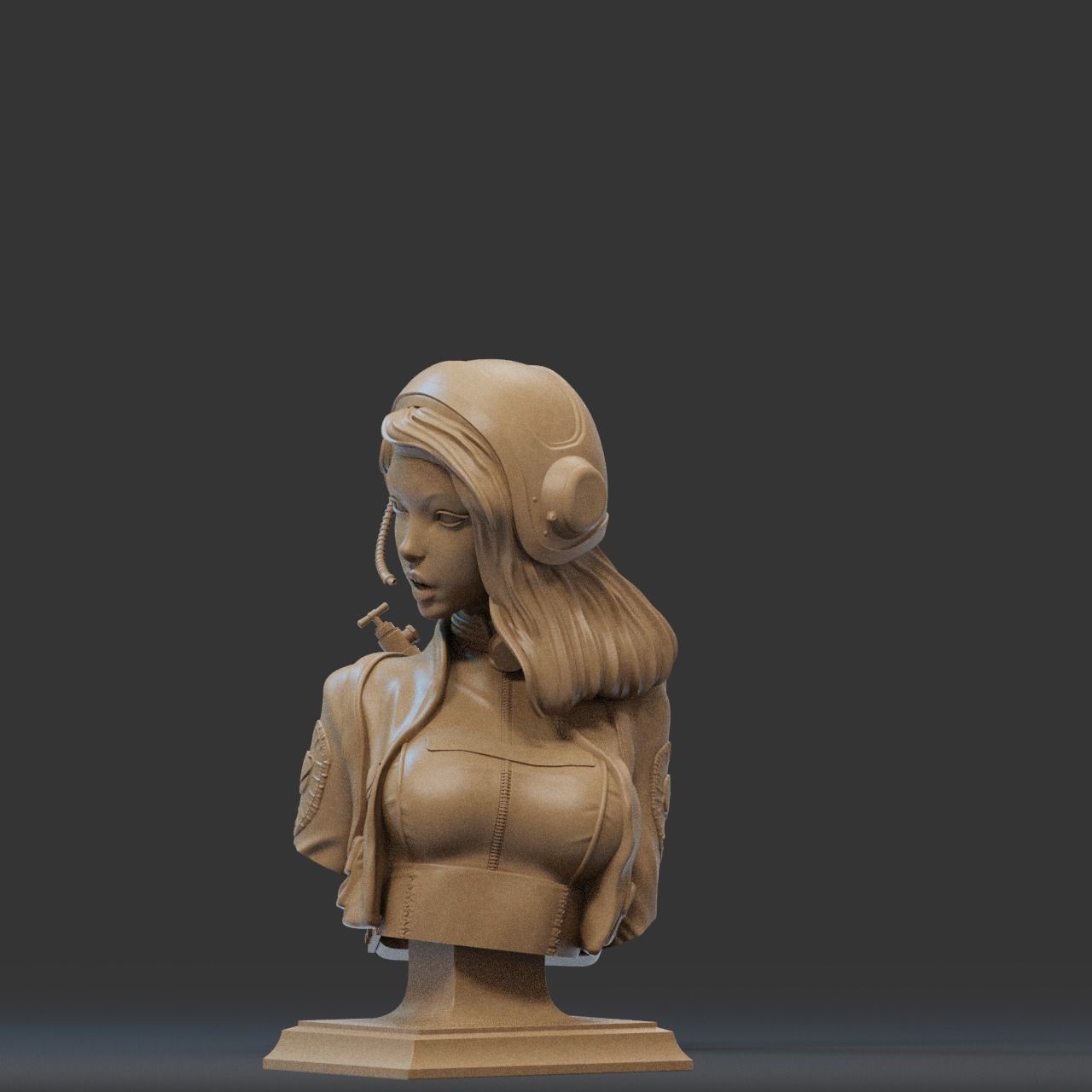 RETRO PINUP ASTRONAUT Bust 3D PRINT 3D print model_3