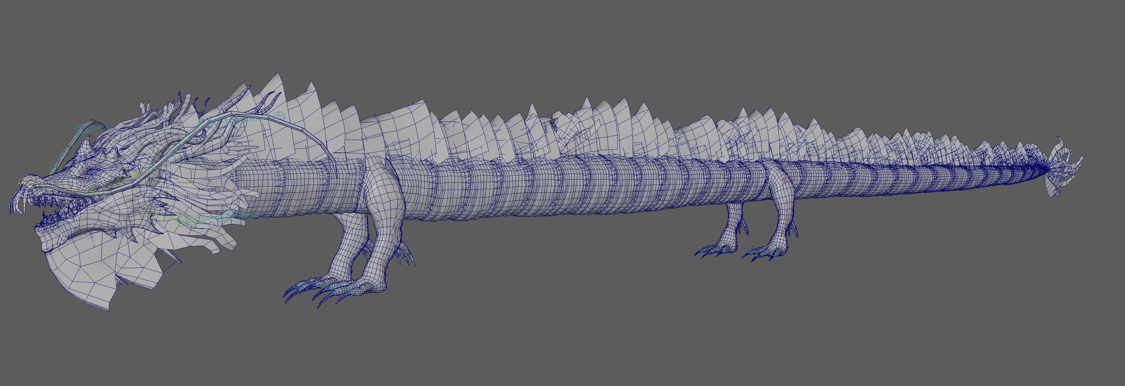 Golden Chinese Dragon 3D model_21