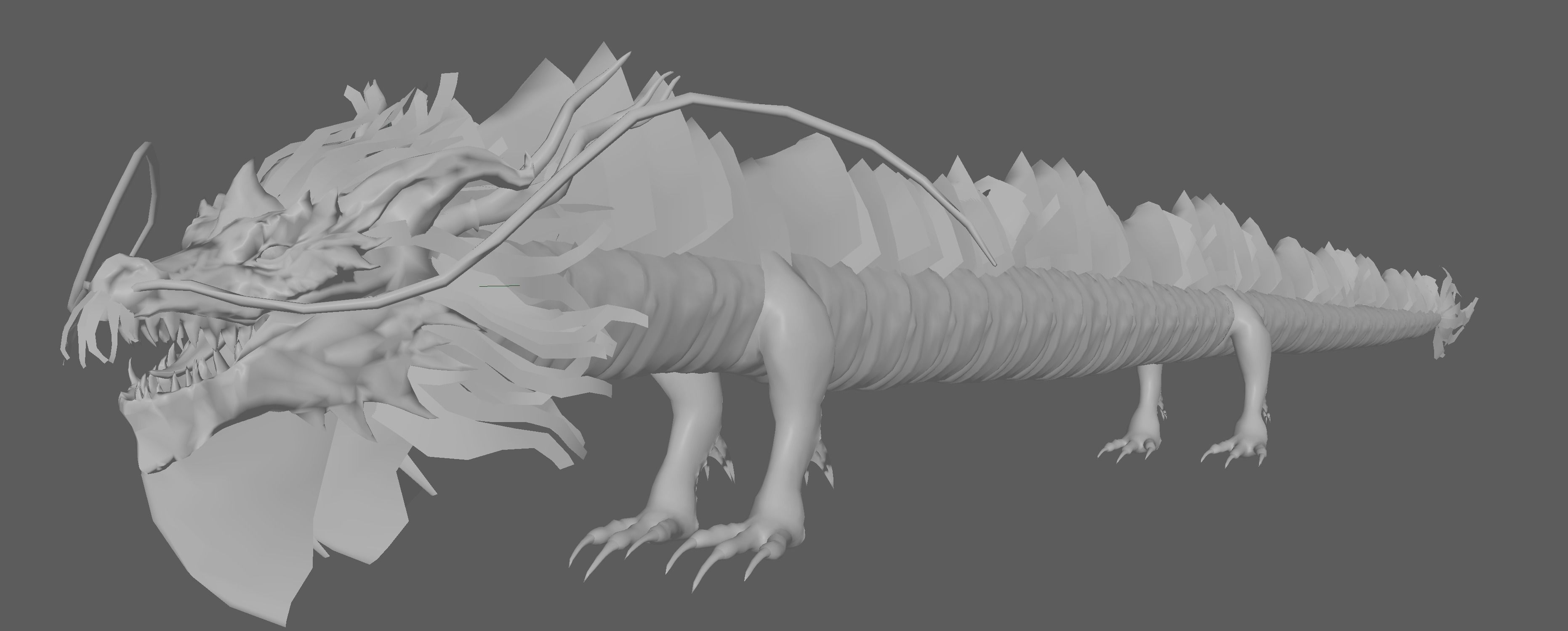 Golden Chinese Dragon 3D model_2