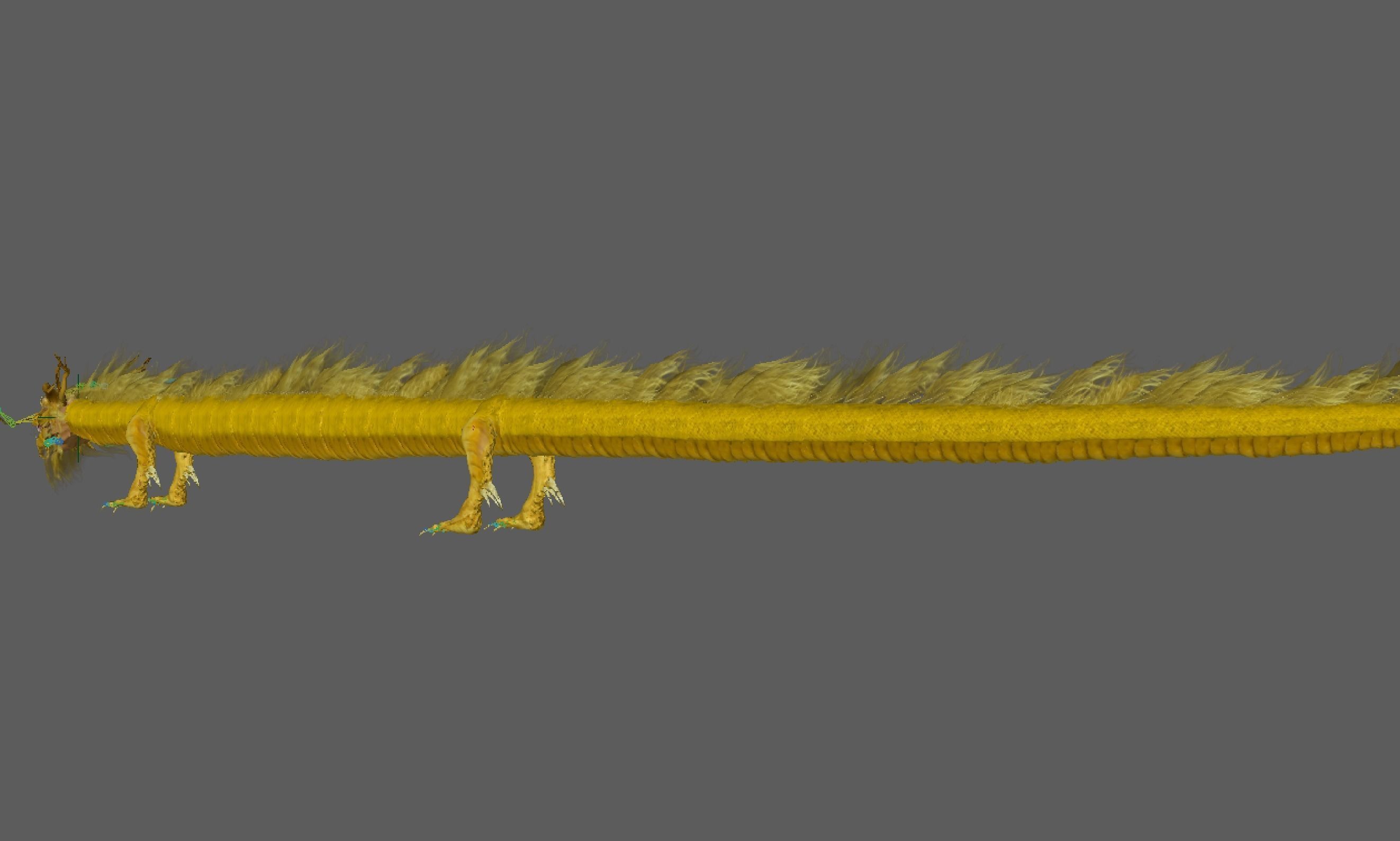 Golden Chinese Dragon 3D model_20