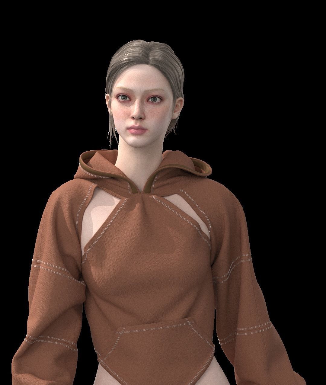 female fashion outfit 3D model 3D model_4
