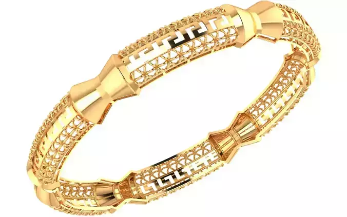 1295 Full-Filigree Petal Mesh Kada 14gm