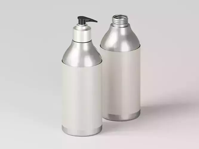 Aluminum Cosmetic Pump Bottle 3D Model