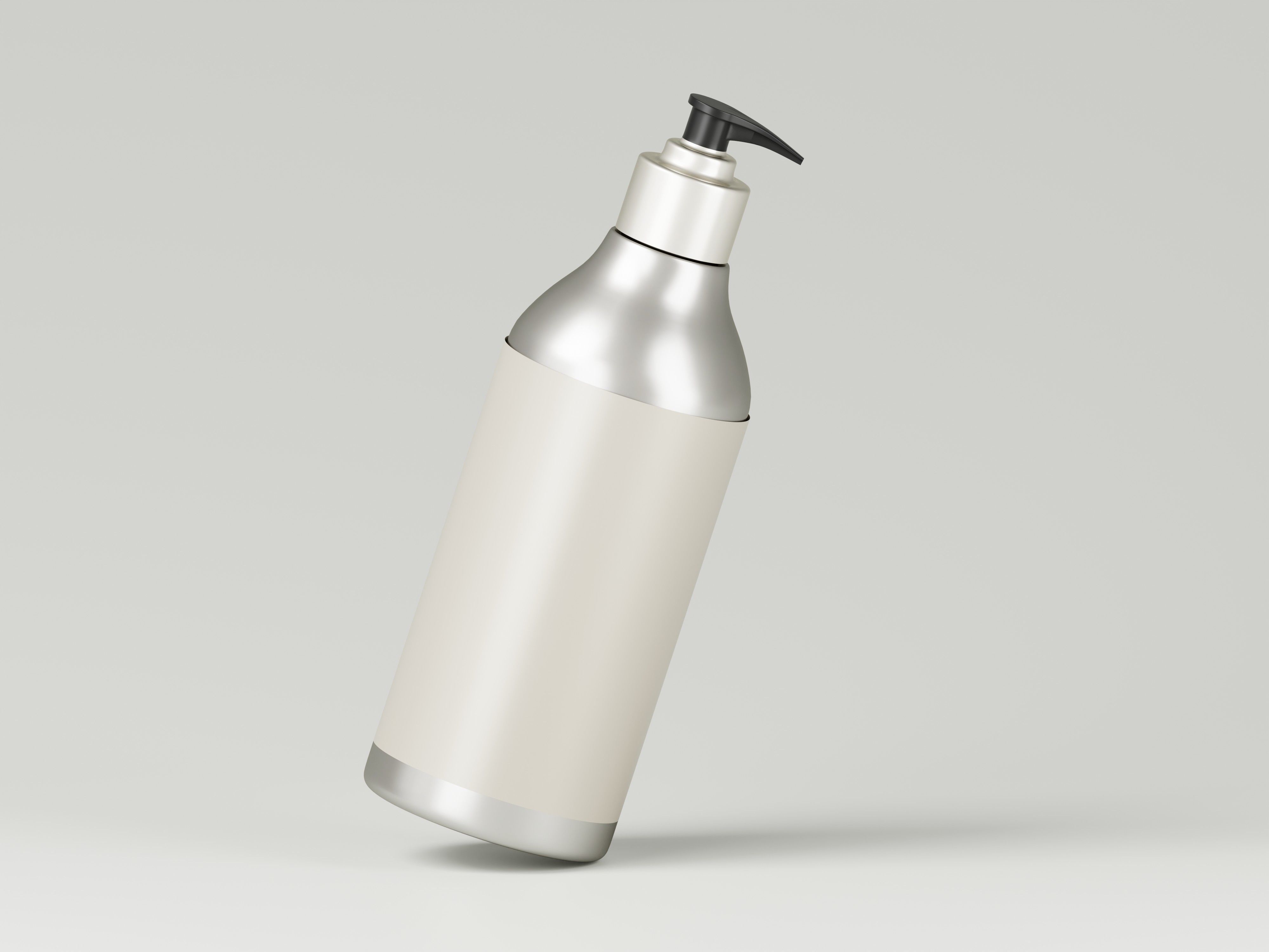Aluminum Cosmetic Pump Bottle 3D Model Low-poly 3D model_6