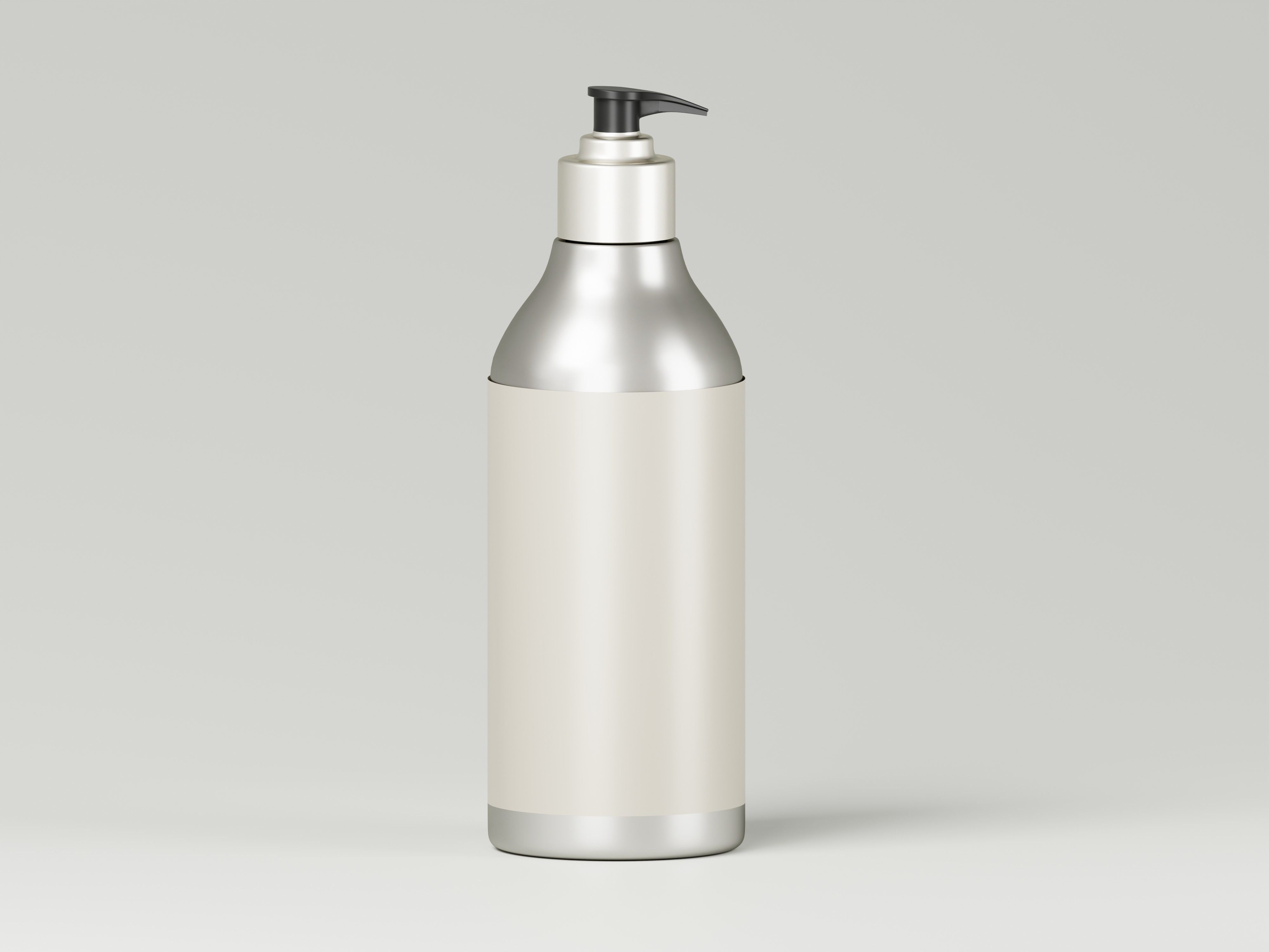 Aluminum Cosmetic Pump Bottle 3D Model Low-poly 3D model_1
