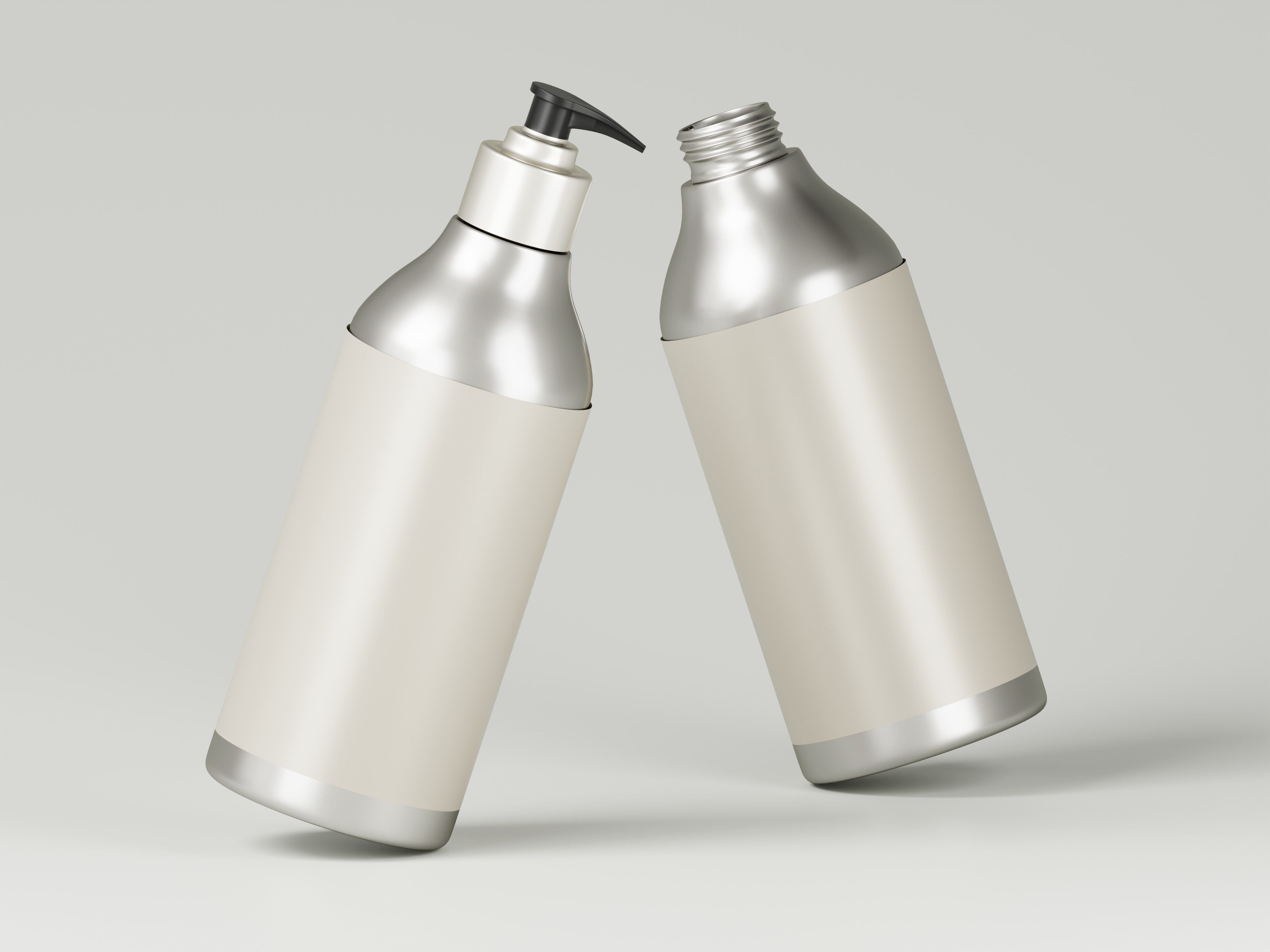 Aluminum Cosmetic Pump Bottle 3D Model Low-poly 3D model_8