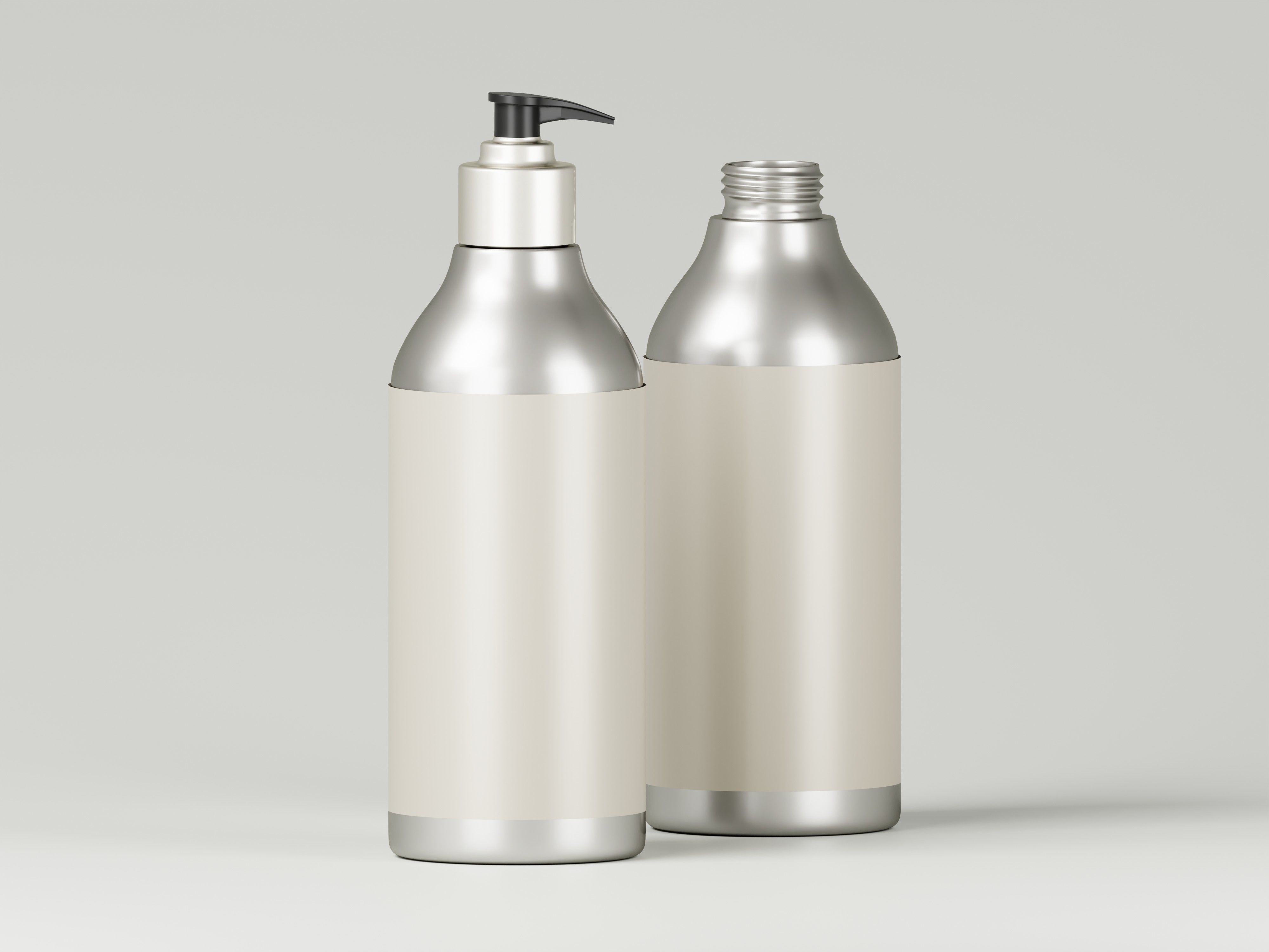 Aluminum Cosmetic Pump Bottle 3D Model Low-poly 3D model_5