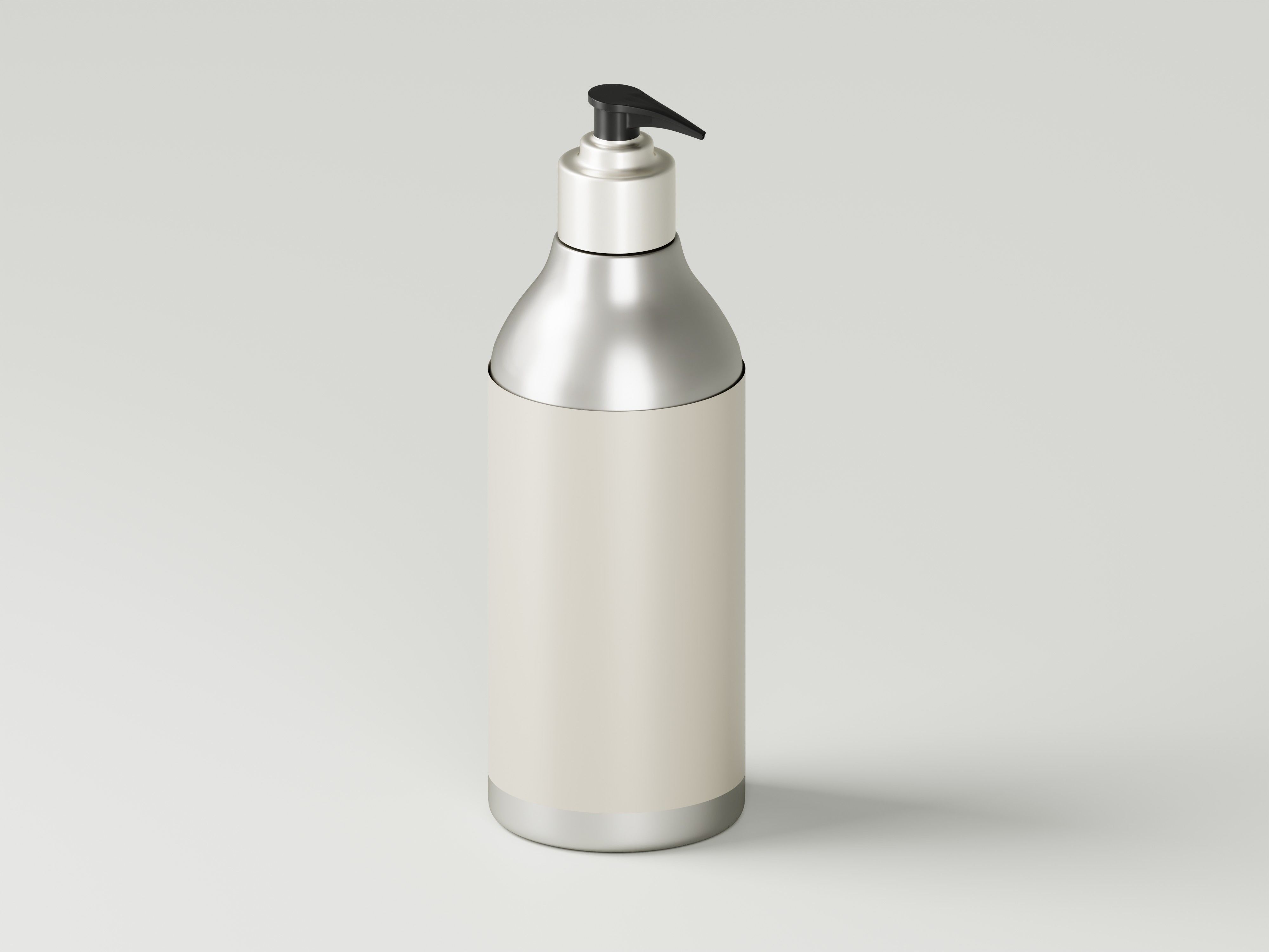 Aluminum Cosmetic Pump Bottle 3D Model Low-poly 3D model_3