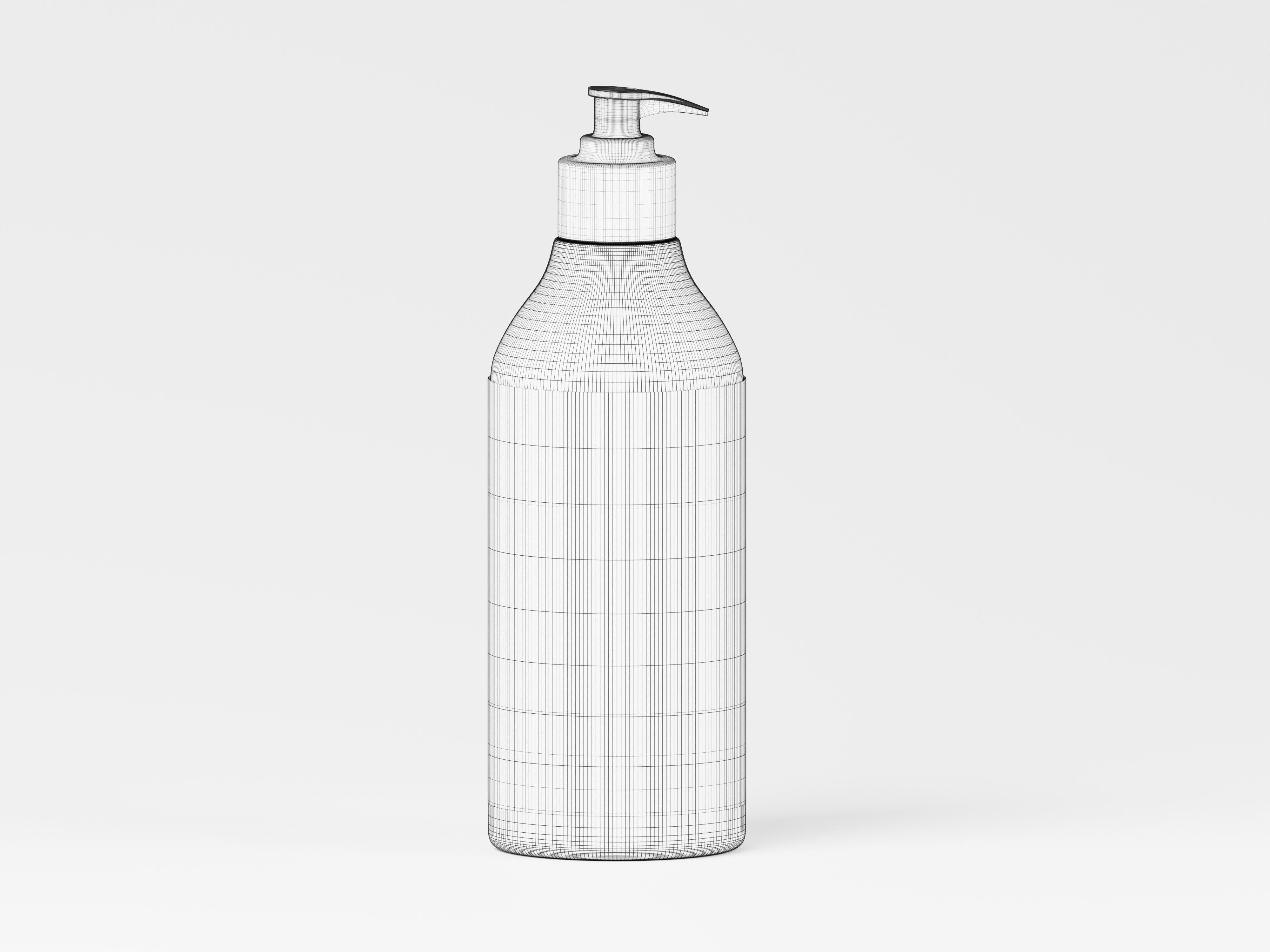 Aluminum Cosmetic Pump Bottle 3D Model Low-poly 3D model_2
