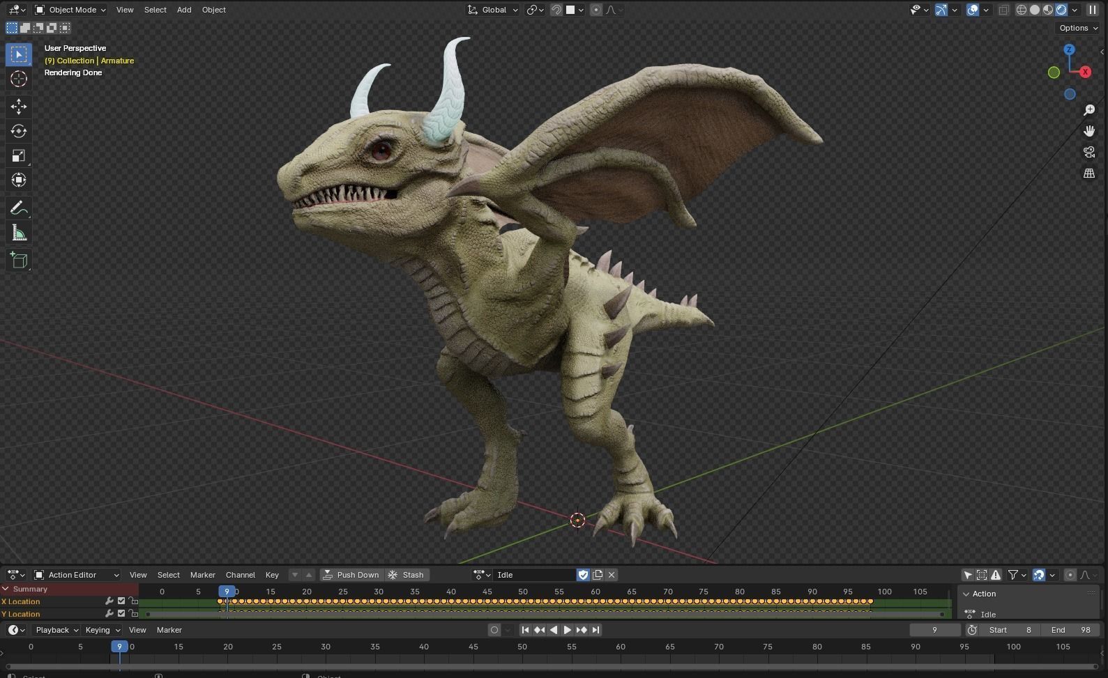 Young Wyvern - Dragonling Low-poly 3D model_17