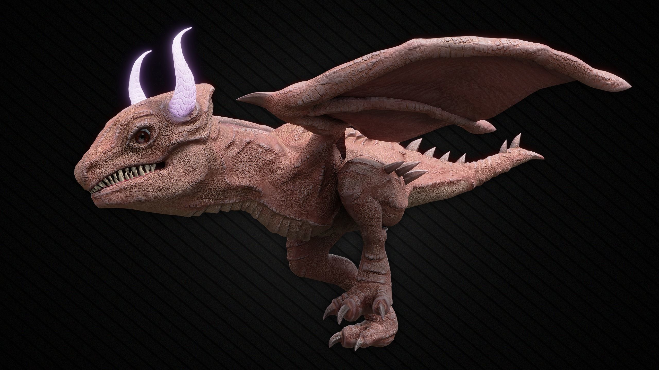 Young Wyvern - Dragonling Low-poly 3D model_8