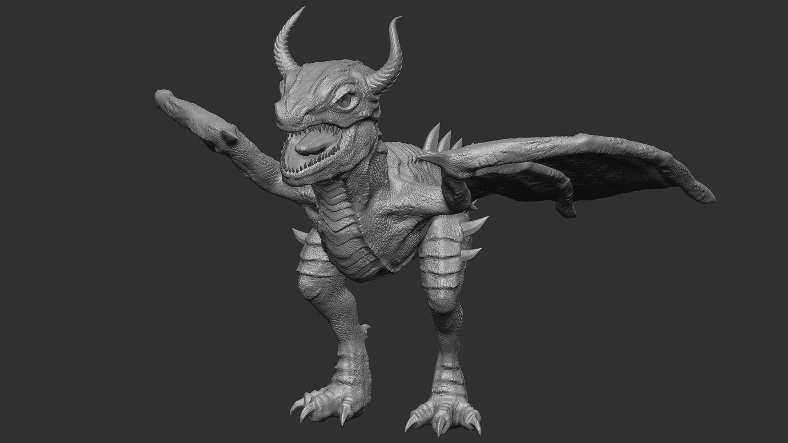 Young Wyvern - Dragonling Low-poly 3D model_5