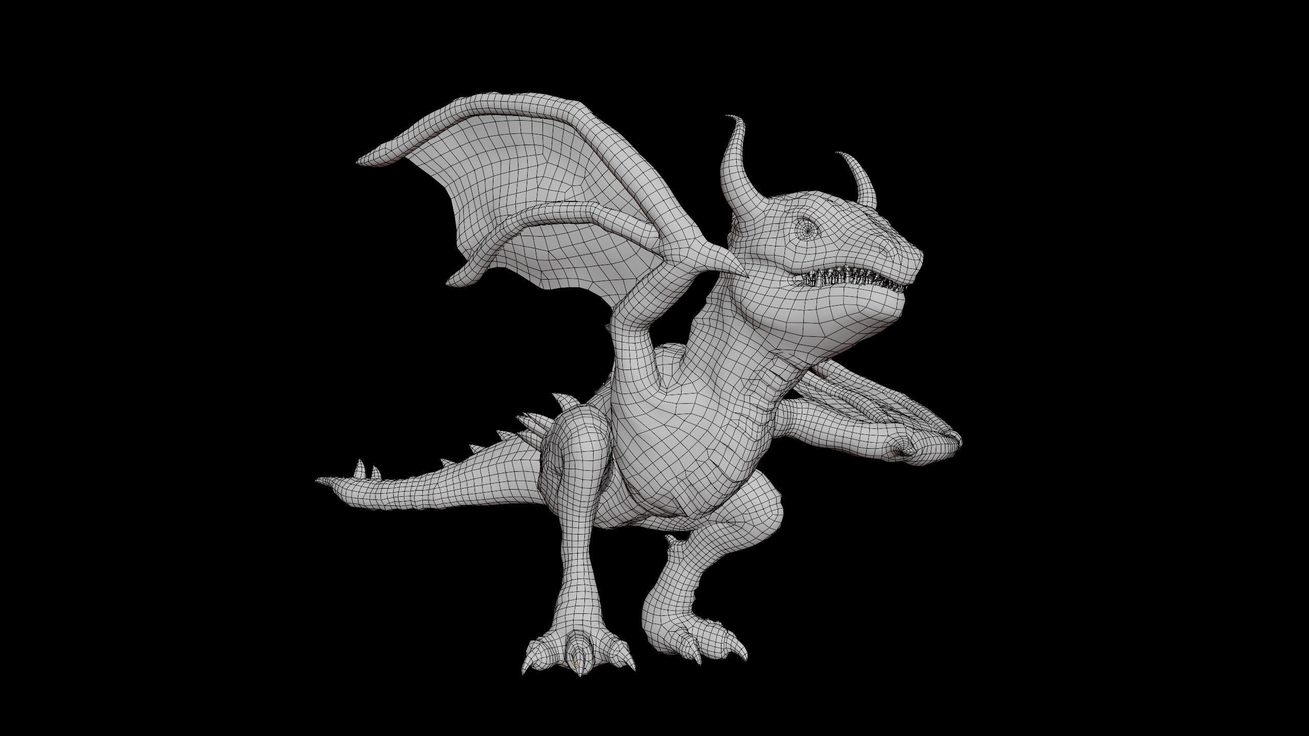 Young Wyvern - Dragonling Low-poly 3D model_4