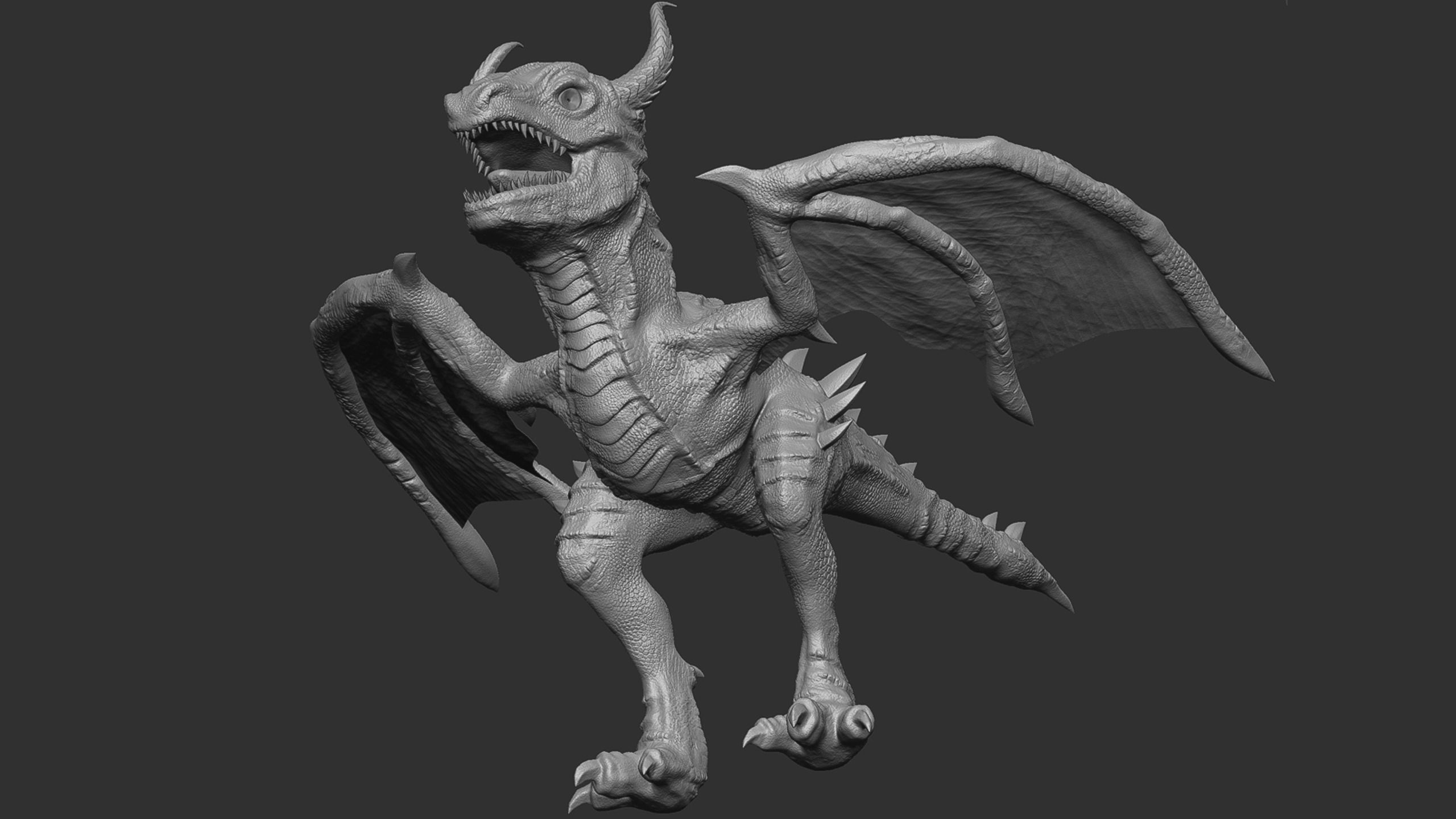 Young Wyvern - Dragonling Low-poly 3D model_6