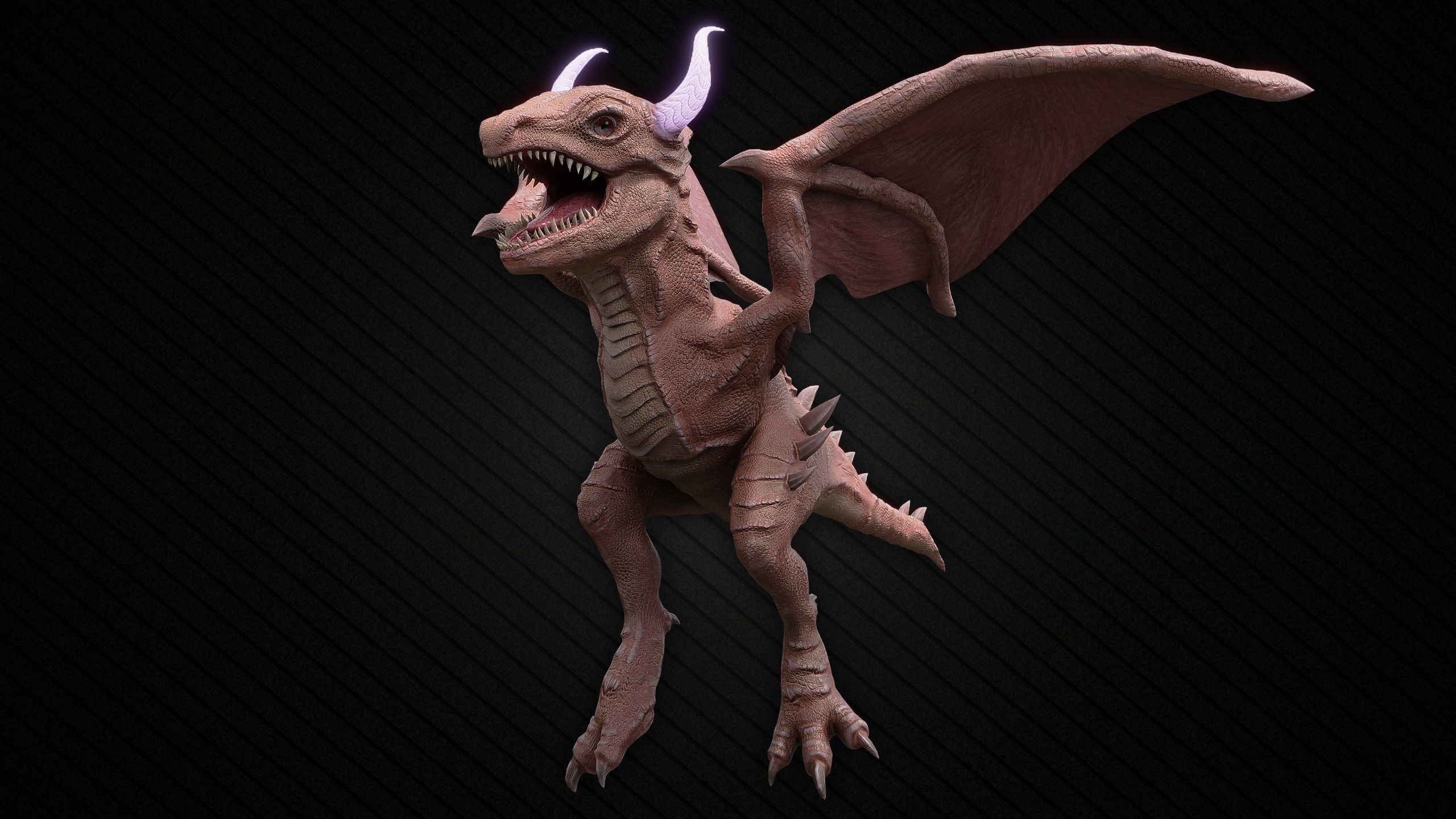 Young Wyvern - Dragonling Low-poly 3D model_2