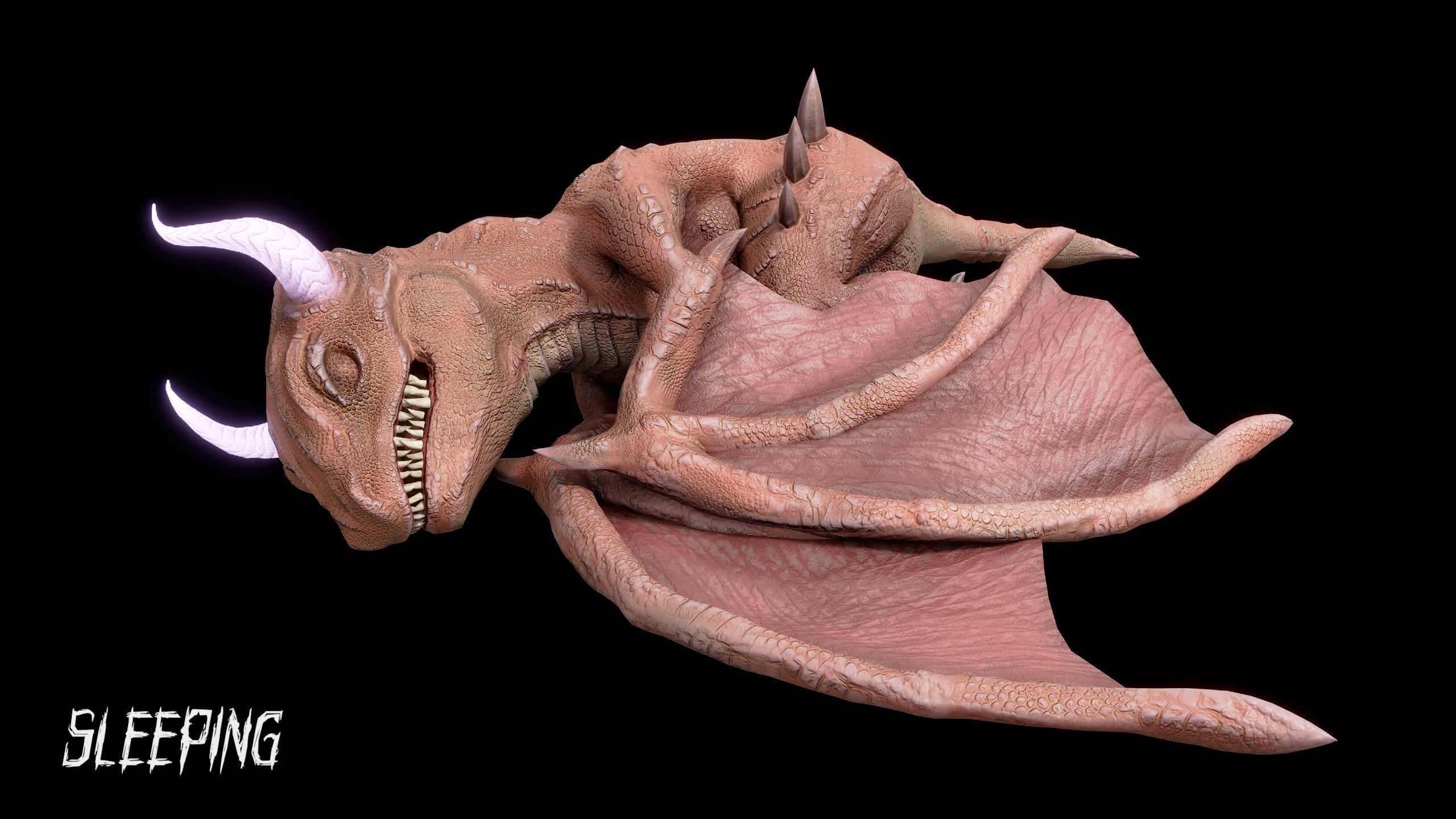 Young Wyvern - Dragonling Low-poly 3D model_25