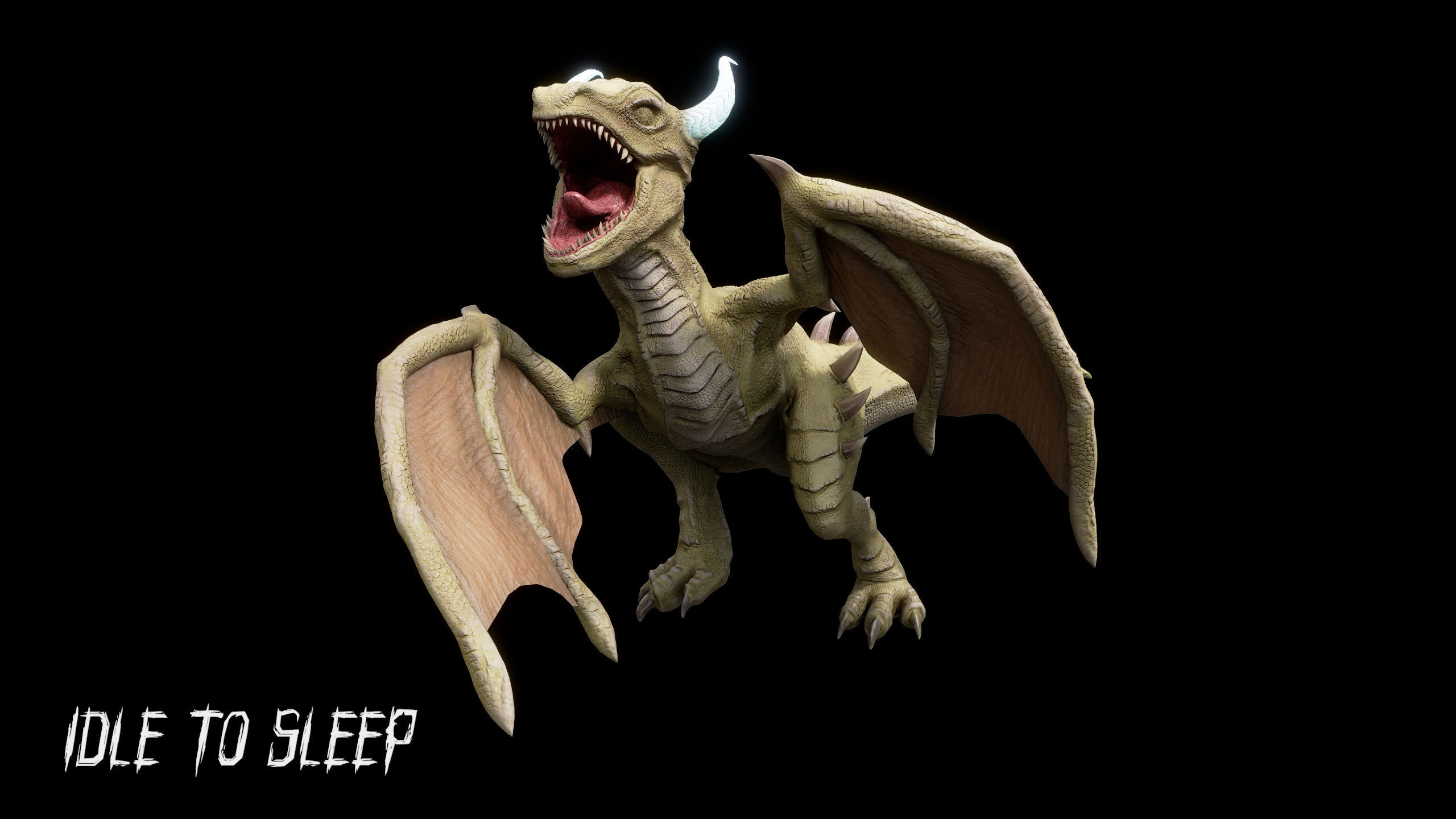 Young Wyvern - Dragonling Low-poly 3D model_24