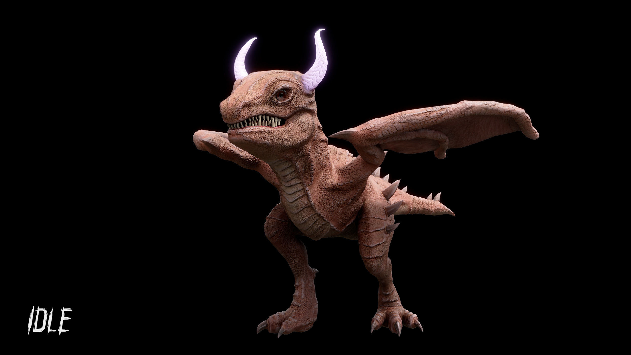 Young Wyvern - Dragonling Low-poly 3D model_11