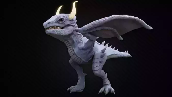 Young Wyvern - Dragonling Low-poly 3D model
