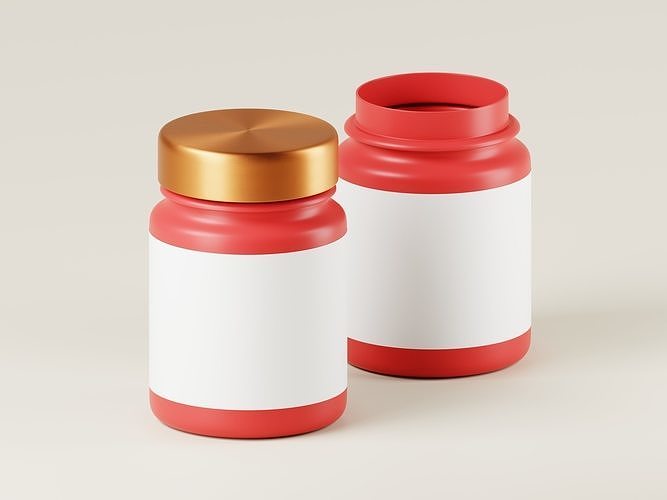 Cosmetic Jar 3D Model Low-poly 3D model