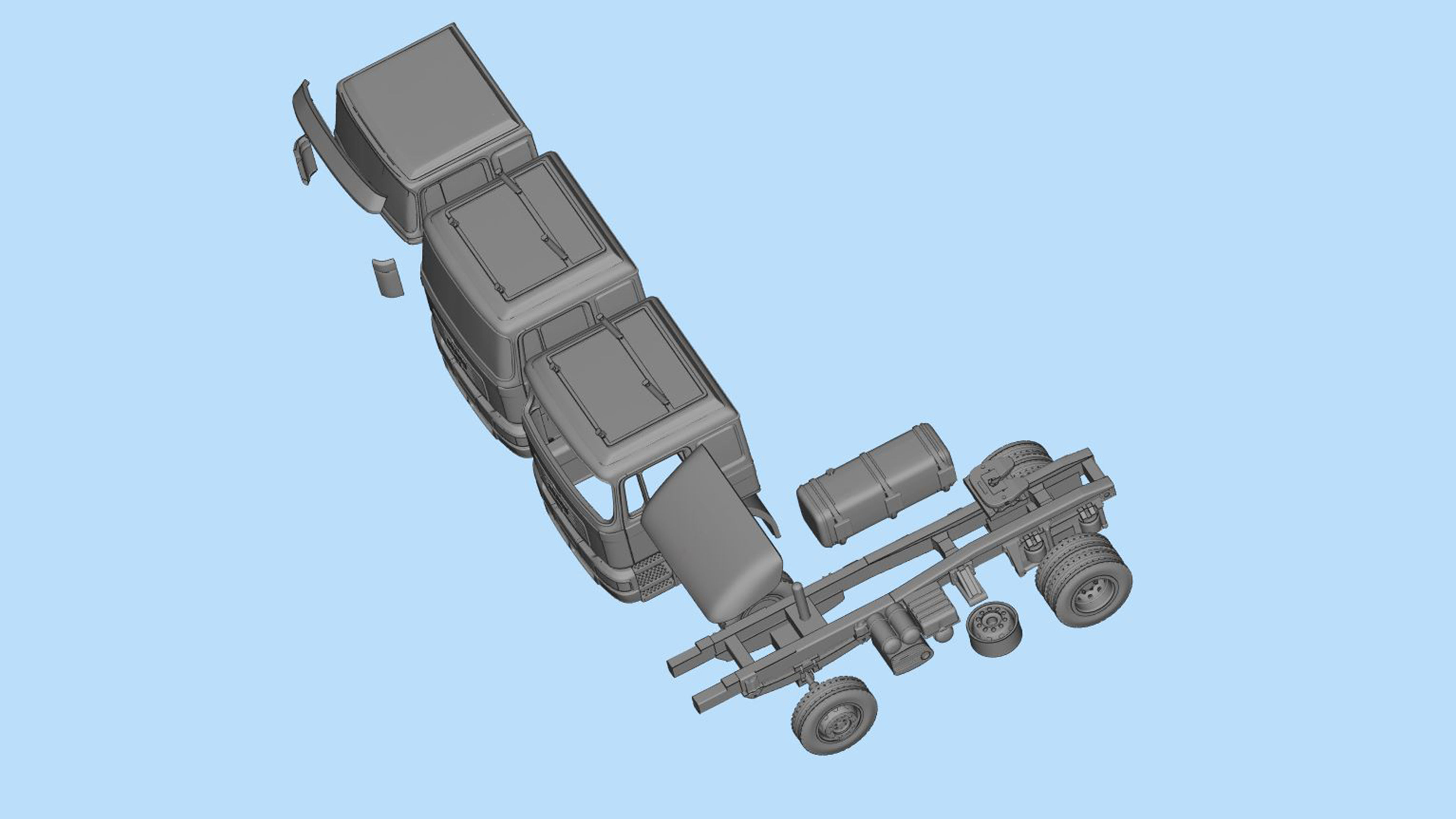 3d printer files F2000 truck trailer German Truck COE 3D print model_11