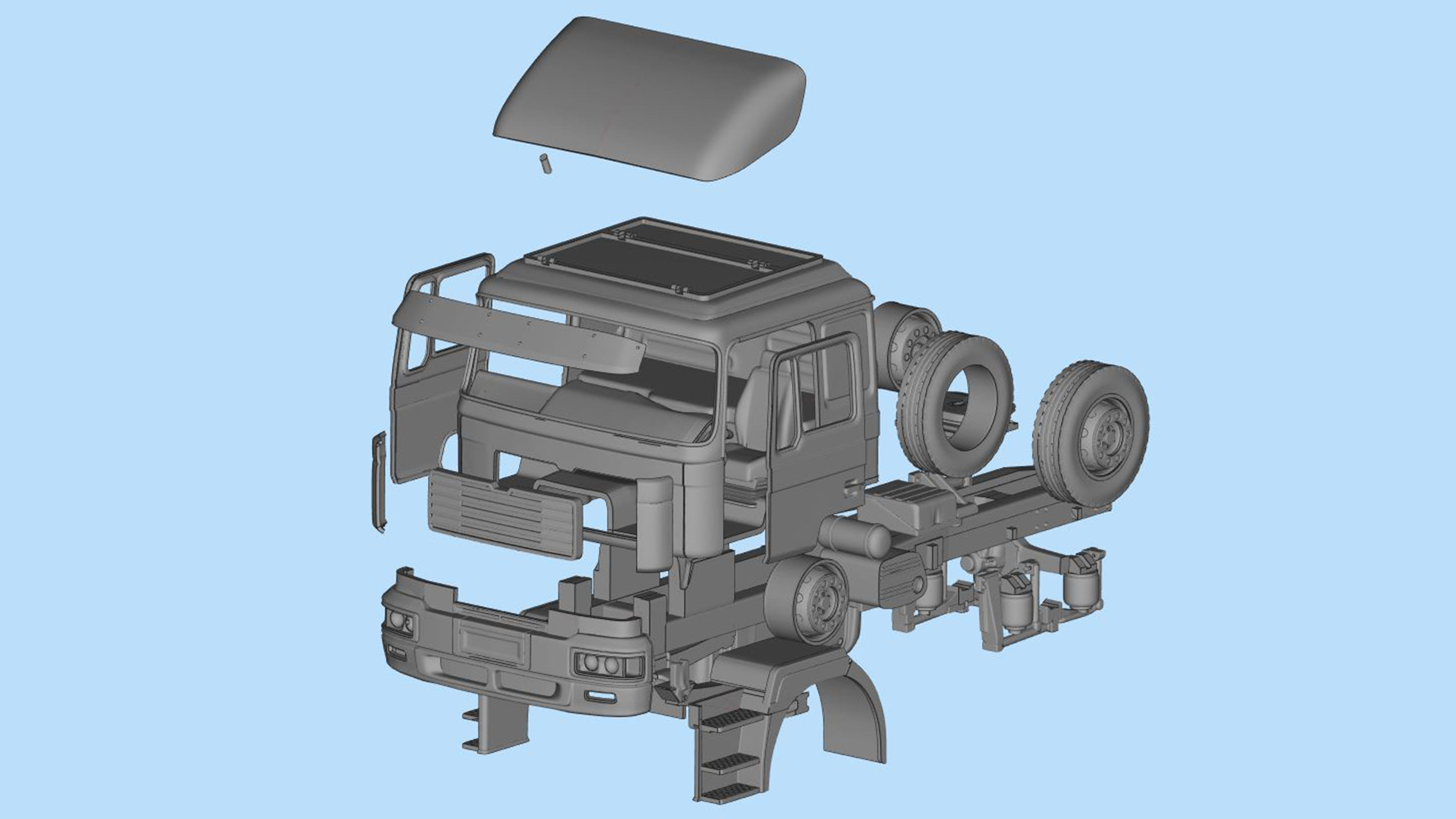 3d printer files F2000 truck trailer German Truck COE 3D print model_14