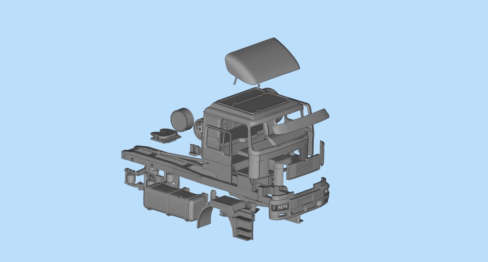 3d printer files F2000 truck trailer German Truck COE 3D print model_15