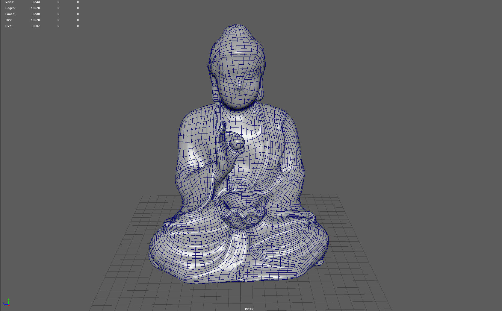 Buddha with ball Low-poly 3D model_8