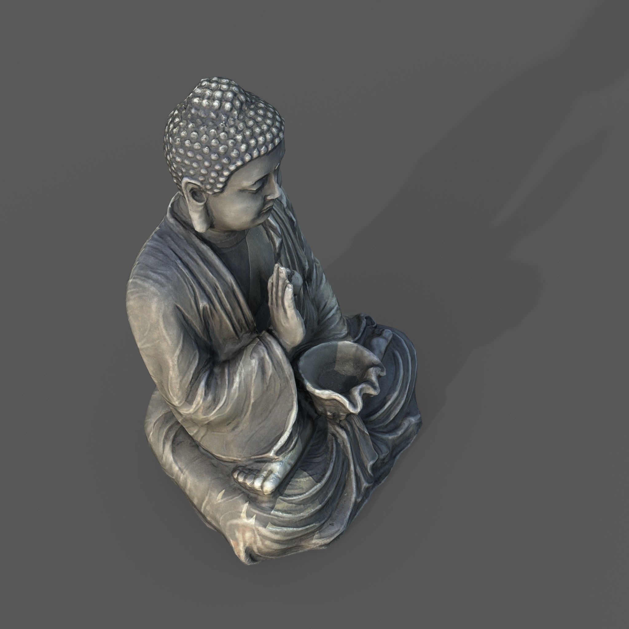 Buddha with ball Low-poly 3D model_3
