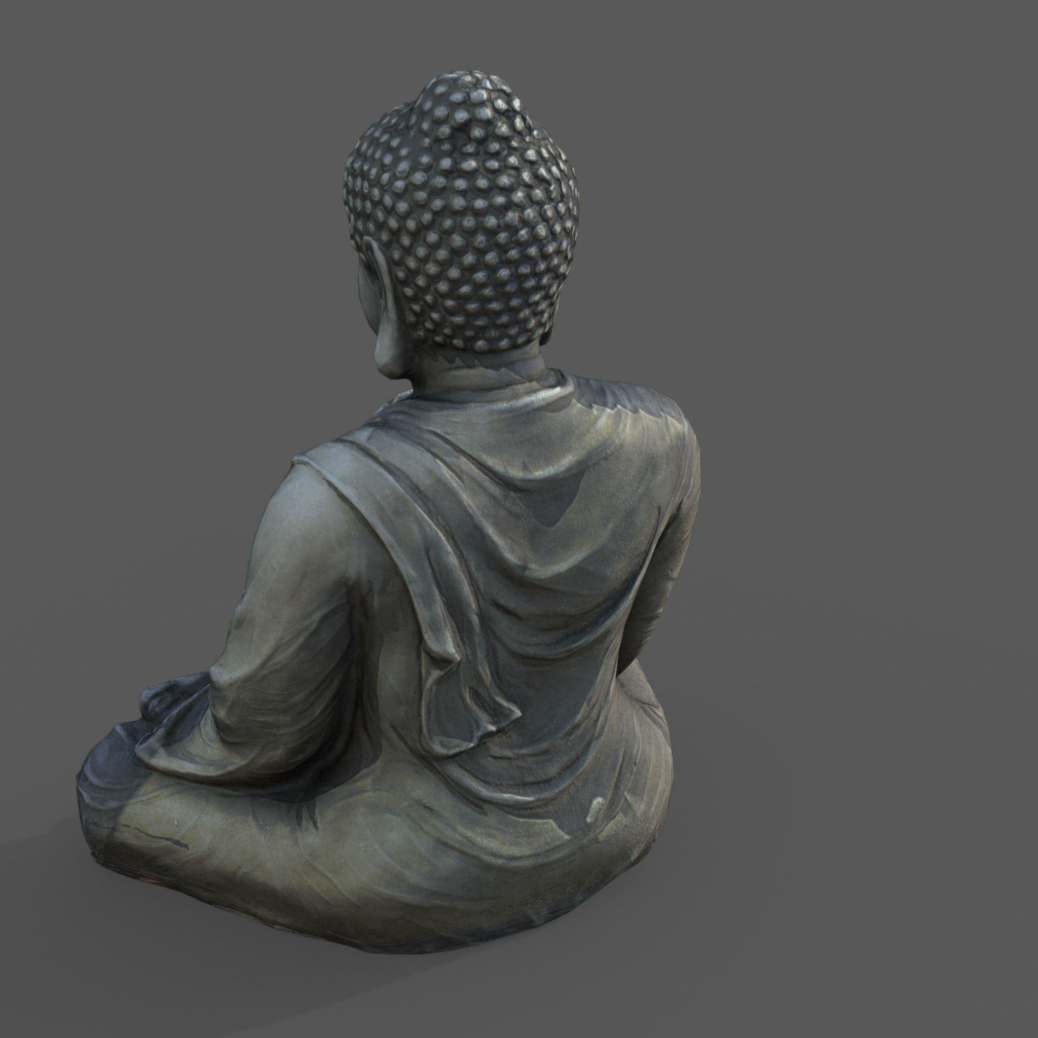 Buddha with ball Low-poly 3D model_2