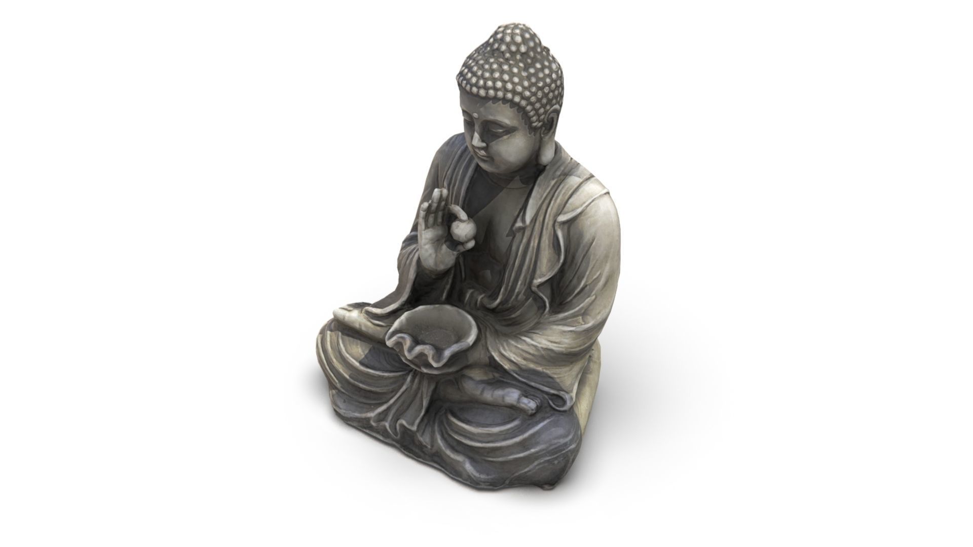 Buddha with ball Low-poly 3D model_15