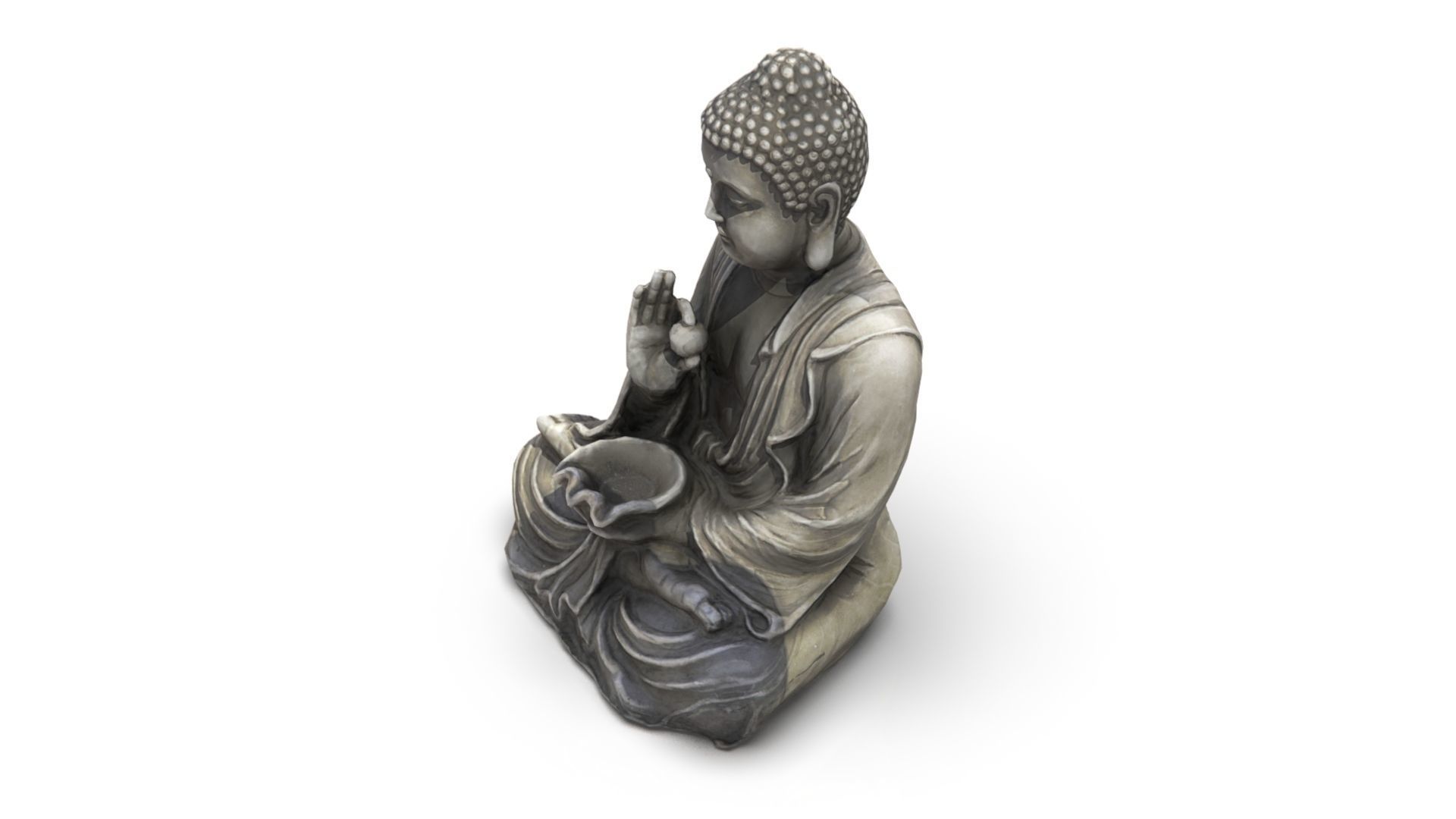 Buddha with ball Low-poly 3D model_21