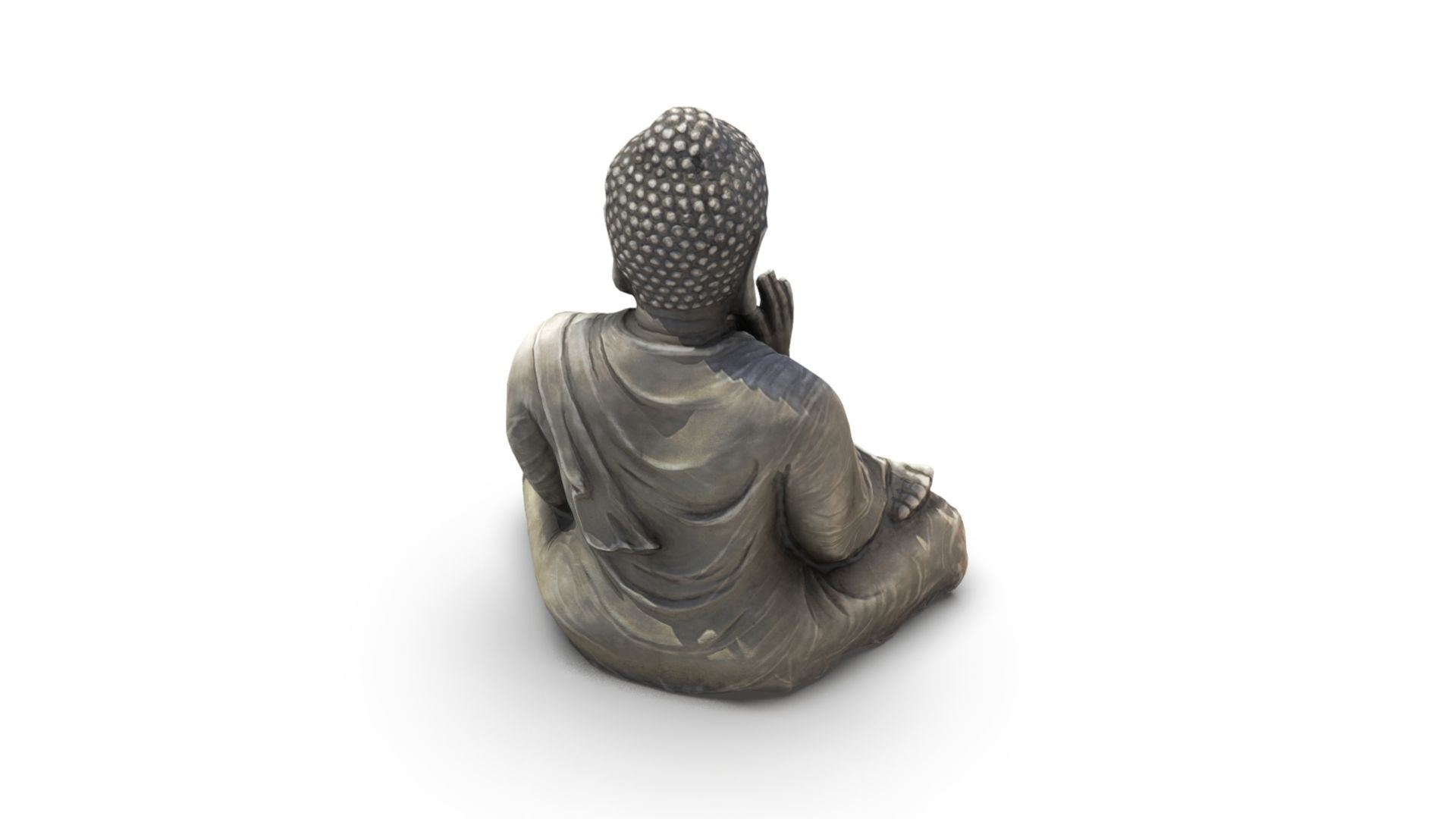Buddha with ball Low-poly 3D model_14