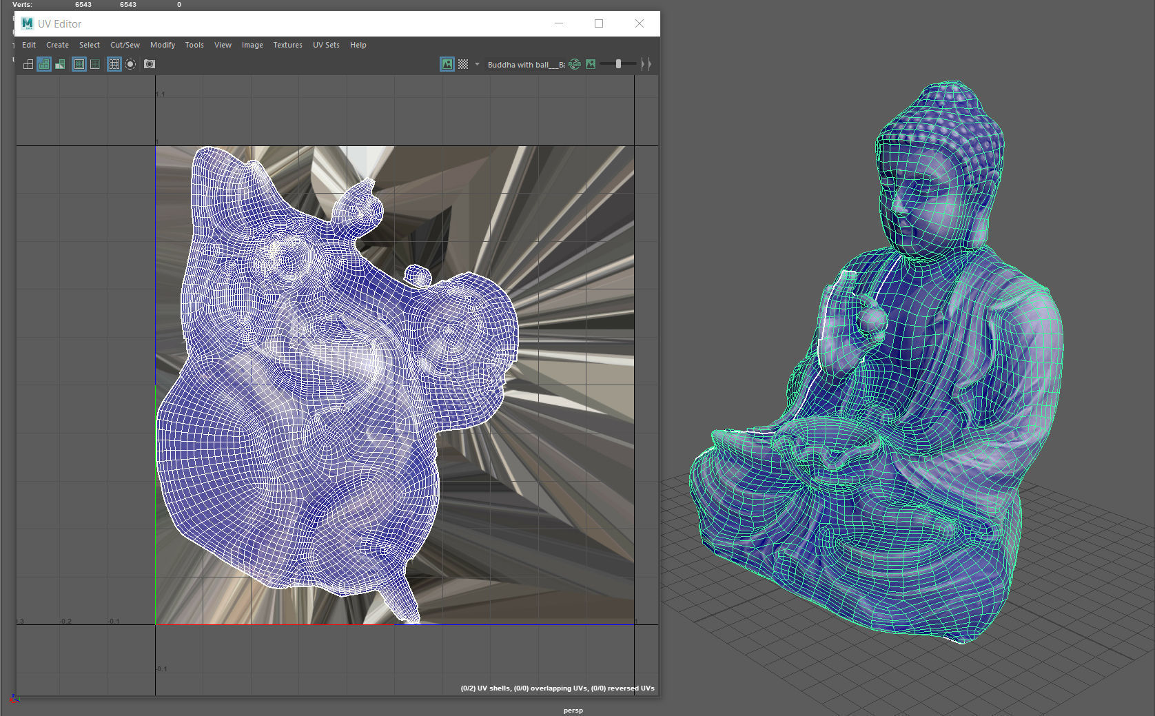 Buddha with ball Low-poly 3D model_13