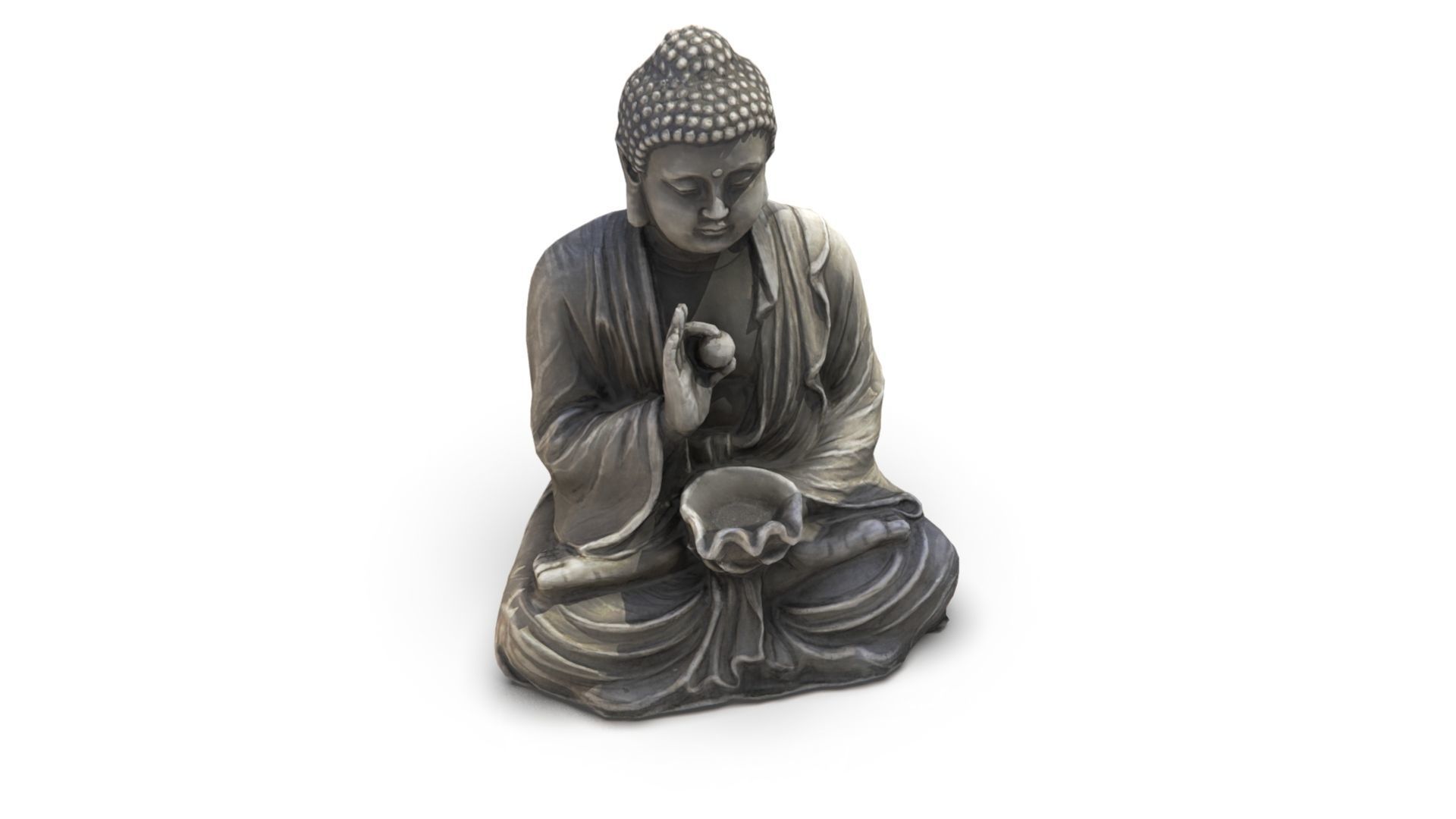 Buddha with ball Low-poly 3D model_17