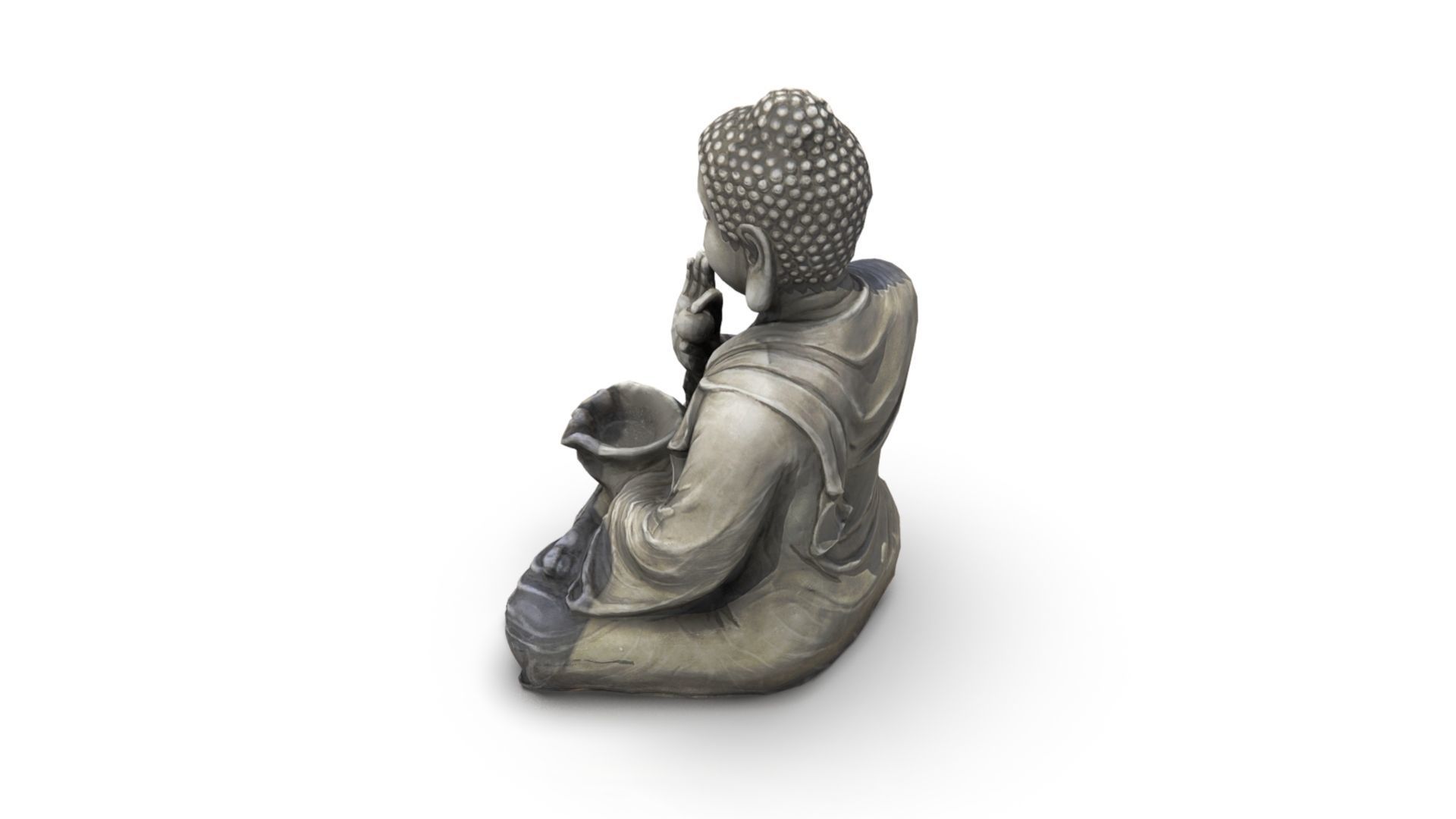 Buddha with ball Low-poly 3D model_16