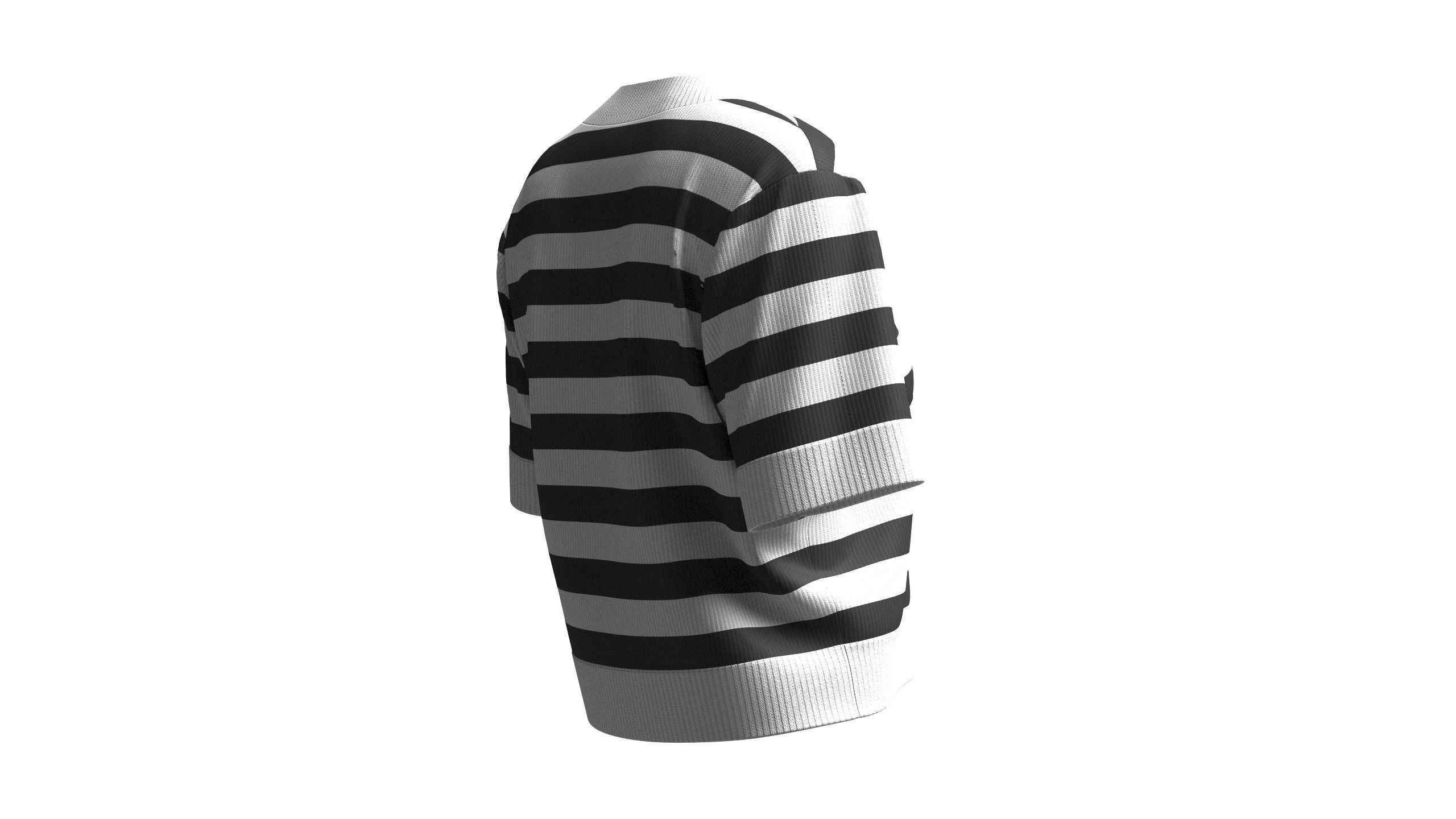 Cropped Striped Sweater 3D model_2